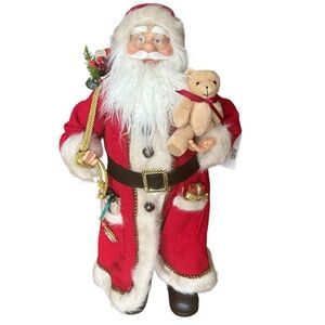 Christmas Holiday Decor Cozy Cute Santa Claus with Teddy NWT Nicholas Collection